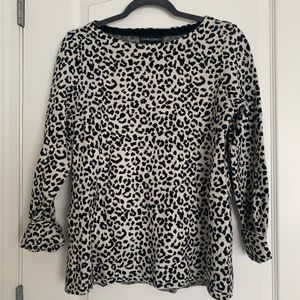 Cynthia Rowley animal print 3/4 sweater shirt
